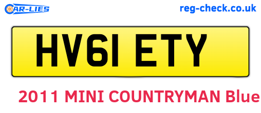 HV61ETY are the vehicle registration plates.