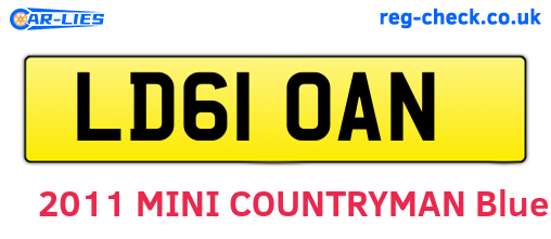 LD61OAN are the vehicle registration plates.