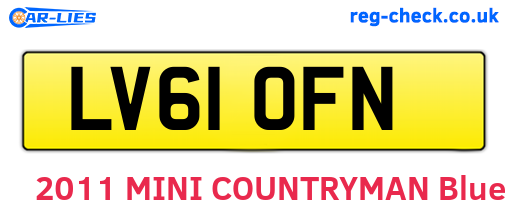 LV61OFN are the vehicle registration plates.