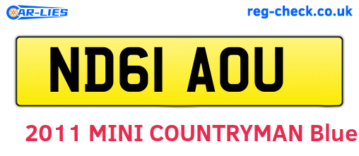 ND61AOU are the vehicle registration plates.
