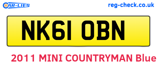 NK61OBN are the vehicle registration plates.