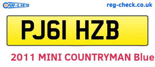 PJ61HZB are the vehicle registration plates.