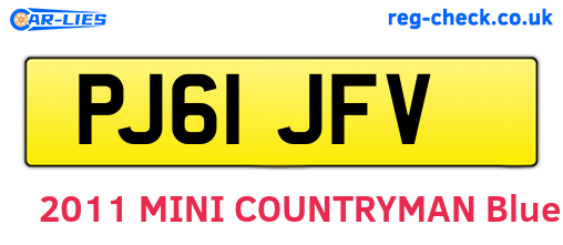 PJ61JFV are the vehicle registration plates.