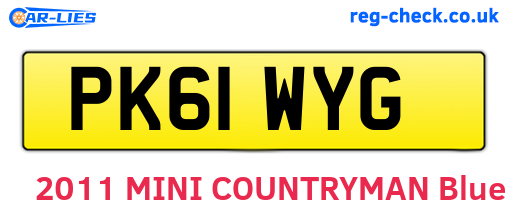 PK61WYG are the vehicle registration plates.