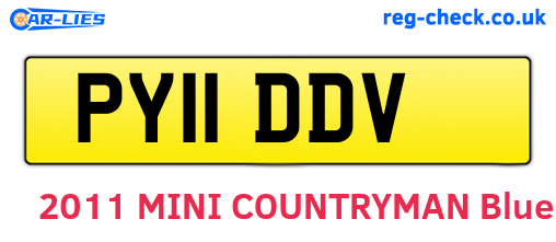 PY11DDV are the vehicle registration plates.