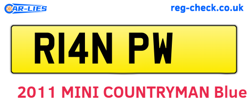 R14NPW are the vehicle registration plates.