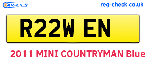 R22WEN are the vehicle registration plates.