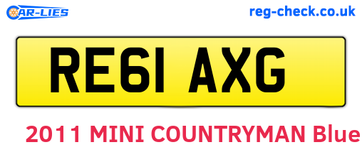 RE61AXG are the vehicle registration plates.