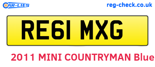 RE61MXG are the vehicle registration plates.