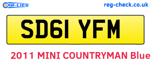 SD61YFM are the vehicle registration plates.