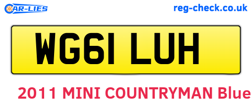 WG61LUH are the vehicle registration plates.