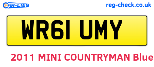 WR61UMY are the vehicle registration plates.