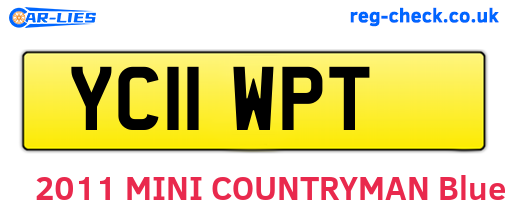 YC11WPT are the vehicle registration plates.