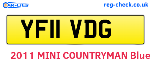 YF11VDG are the vehicle registration plates.