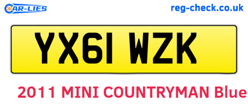 YX61WZK are the vehicle registration plates.