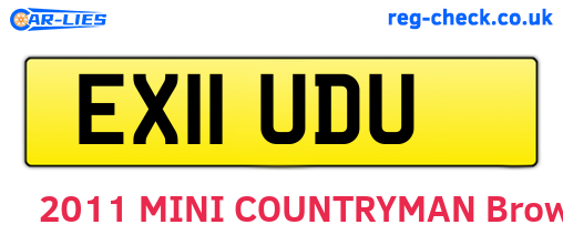 EX11UDU are the vehicle registration plates.