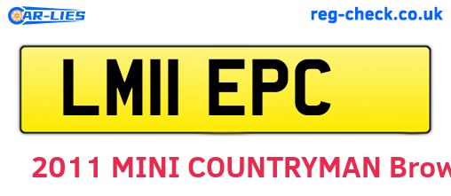 LM11EPC are the vehicle registration plates.