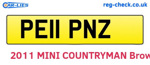 PE11PNZ are the vehicle registration plates.