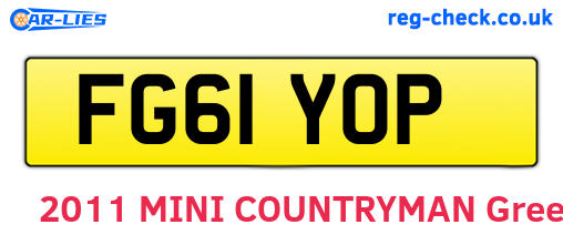 FG61YOP are the vehicle registration plates.