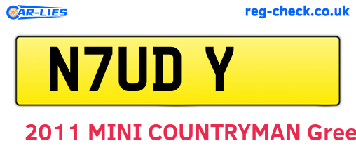 N7UDY are the vehicle registration plates.