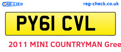 PY61CVL are the vehicle registration plates.