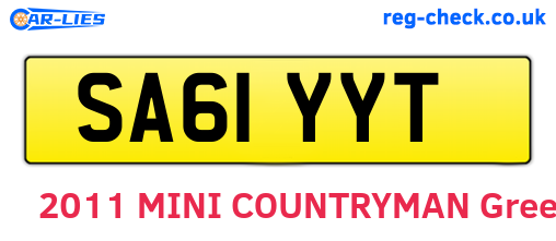 SA61YYT are the vehicle registration plates.