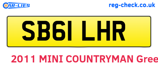 SB61LHR are the vehicle registration plates.