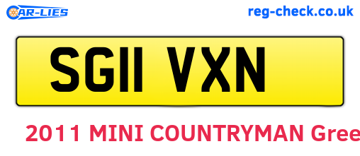 SG11VXN are the vehicle registration plates.