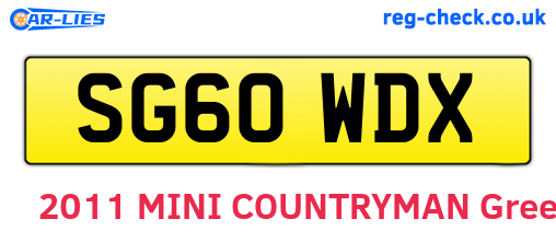 SG60WDX are the vehicle registration plates.