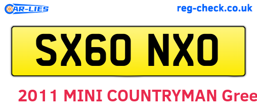 SX60NXO are the vehicle registration plates.