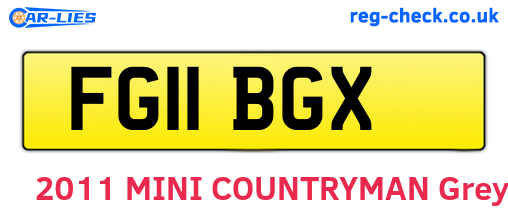 FG11BGX are the vehicle registration plates.