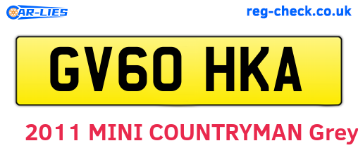 GV60HKA are the vehicle registration plates.
