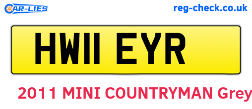 HW11EYR are the vehicle registration plates.