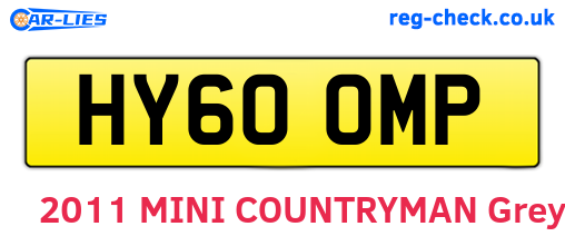 HY60OMP are the vehicle registration plates.