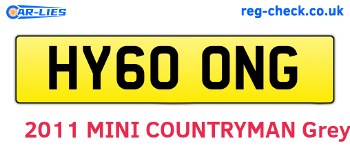 HY60ONG are the vehicle registration plates.