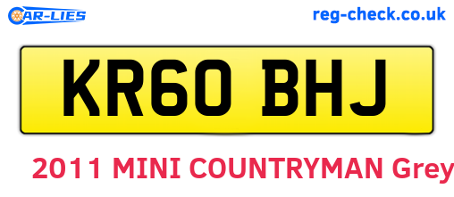 KR60BHJ are the vehicle registration plates.