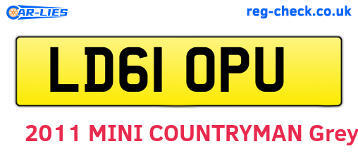 LD61OPU are the vehicle registration plates.