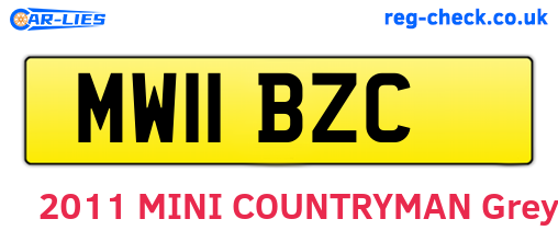 MW11BZC are the vehicle registration plates.