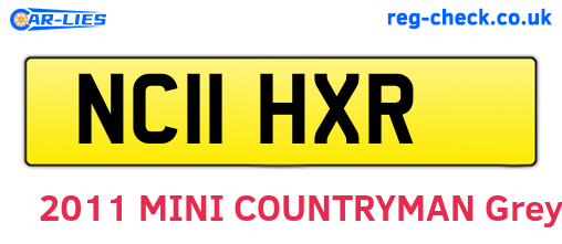 NC11HXR are the vehicle registration plates.