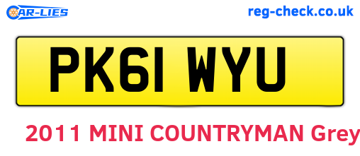PK61WYU are the vehicle registration plates.