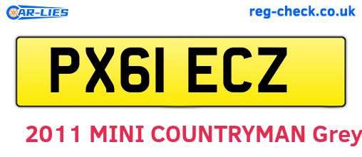 PX61ECZ are the vehicle registration plates.