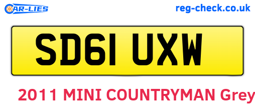 SD61UXW are the vehicle registration plates.