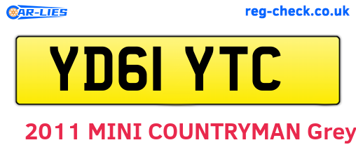 YD61YTC are the vehicle registration plates.