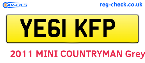YE61KFP are the vehicle registration plates.