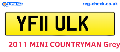 YF11ULK are the vehicle registration plates.