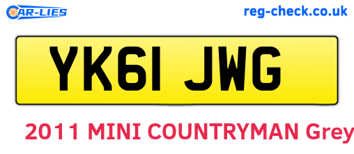 YK61JWG are the vehicle registration plates.