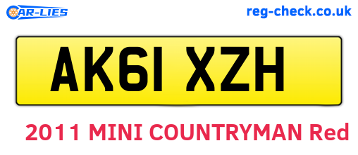 AK61XZH are the vehicle registration plates.