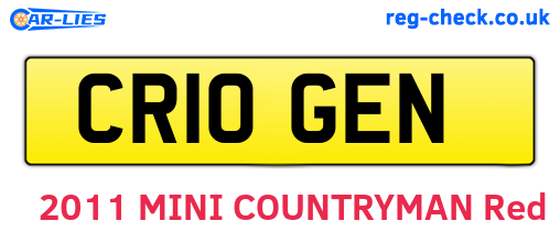 CR10GEN are the vehicle registration plates.