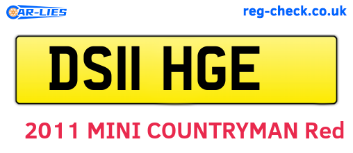DS11HGE are the vehicle registration plates.