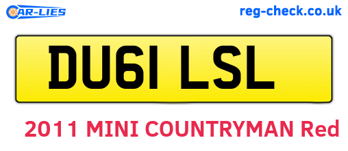 DU61LSL are the vehicle registration plates.